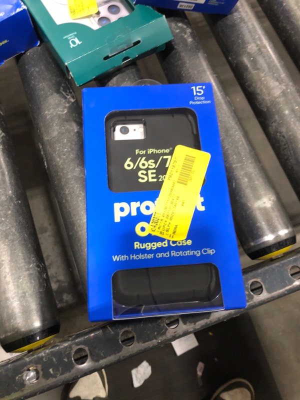 Photo 1 of Onn. Rugged Phone Case with Holster for iPhone 6 6s 7 8 SE 2020 SE 2022 - Black