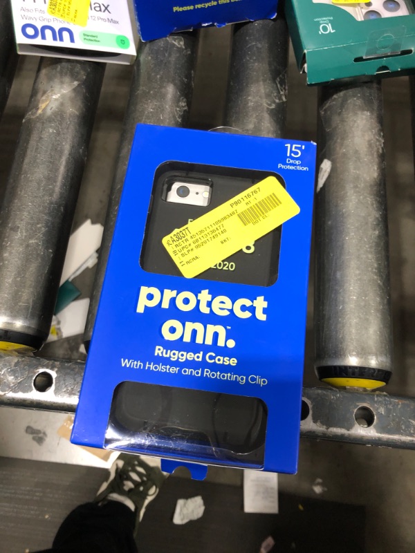 Photo 1 of Onn. Rugged Phone Case with Holster for iPhone 6 6s 7 8 SE 2020 SE 2022 - Black