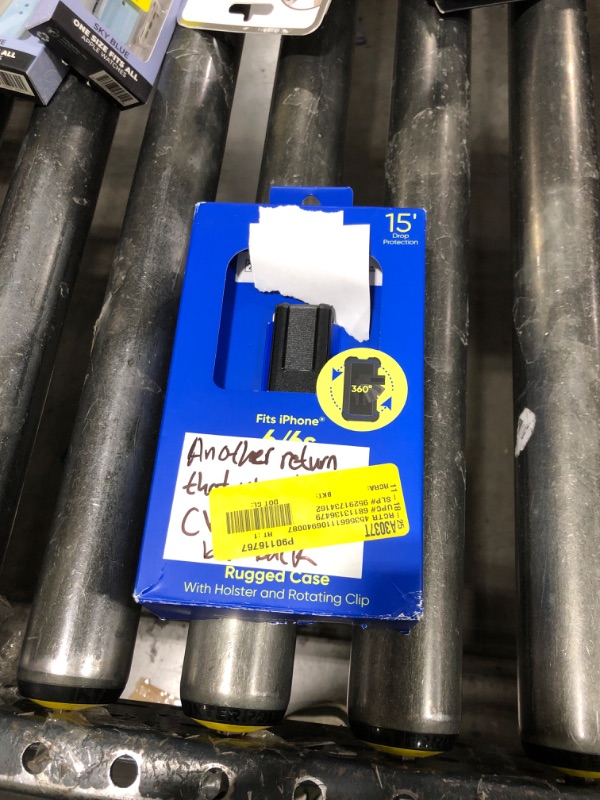 Photo 1 of Onn. Rugged Phone Case with Holster for iPhone 6 6s 7 8 SE 2020 SE 2022 - Clear