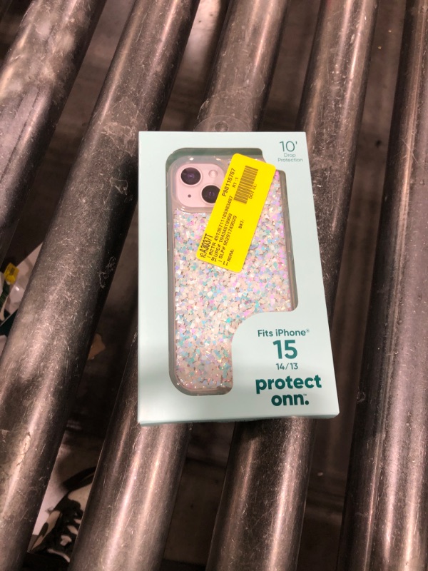 Photo 1 of  Onn. Phone Case for iPhone 15 / iPhone 14 / iPhone 13 - Iridescent Glitter Fleck 