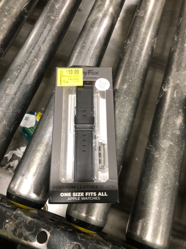 Photo 1 of MobyFox - Classic Leather Band for Apple Watch – Genuine Leather, Stainless Steel Buckle, Fits All Series & SE - Black