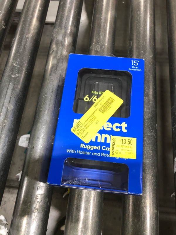 Photo 1 of  Onn. Rugged Phone Case with Holster for iPhone 6 6s 7 8 SE 2020 SE 2022 - Black 