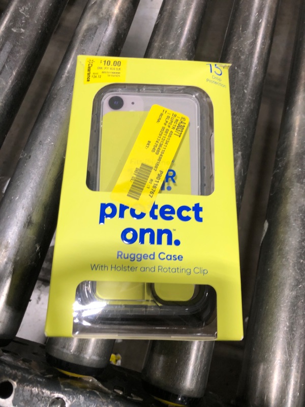 Photo 1 of Onn. Rugged Phone Case with Holster for iPhone 11 / iPhone XR - Clear