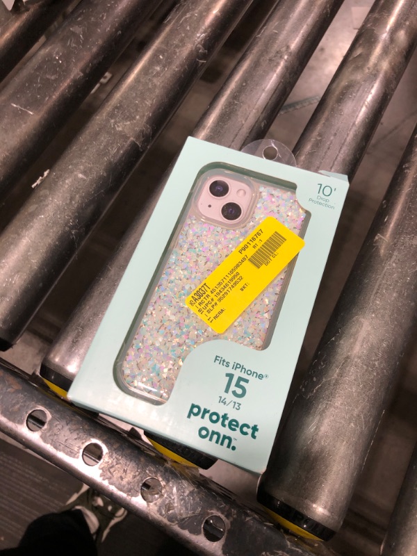 Photo 1 of  Onn. Phone Case for iPhone 15 / iPhone 14 / iPhone 13 - Iridescent Glitter Fleck 