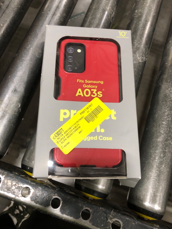 Photo 1 of Onn. Slim Rugged Phone Case Samsung Galaxy A03s - Red