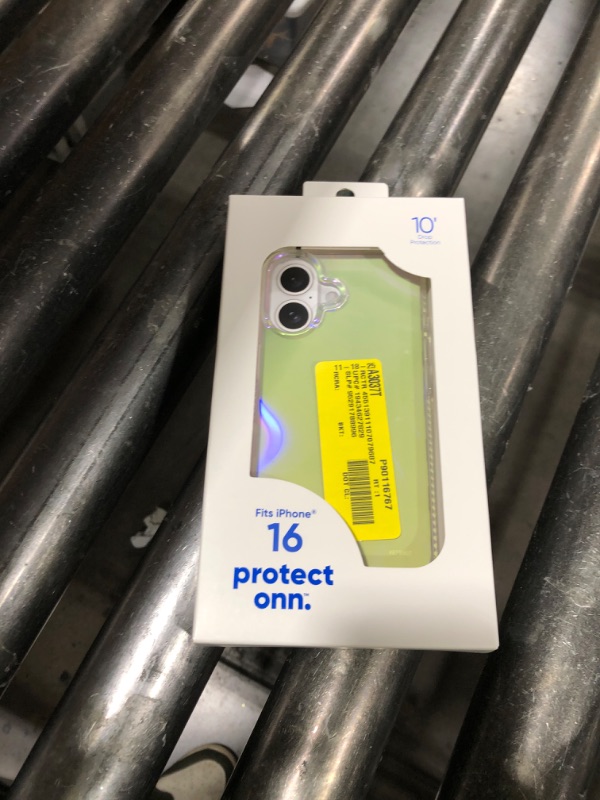 Photo 1 of Onn. WIBIRI100149716 Shock Absorbent Phone Case for iPhone 16, Clear Iridescent