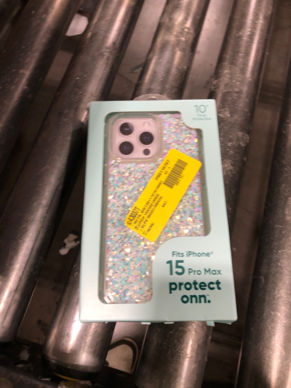 Photo 1 of Onn. Phone Case for iPhone 15 Pro Max - Iridescent Glitter Fleck