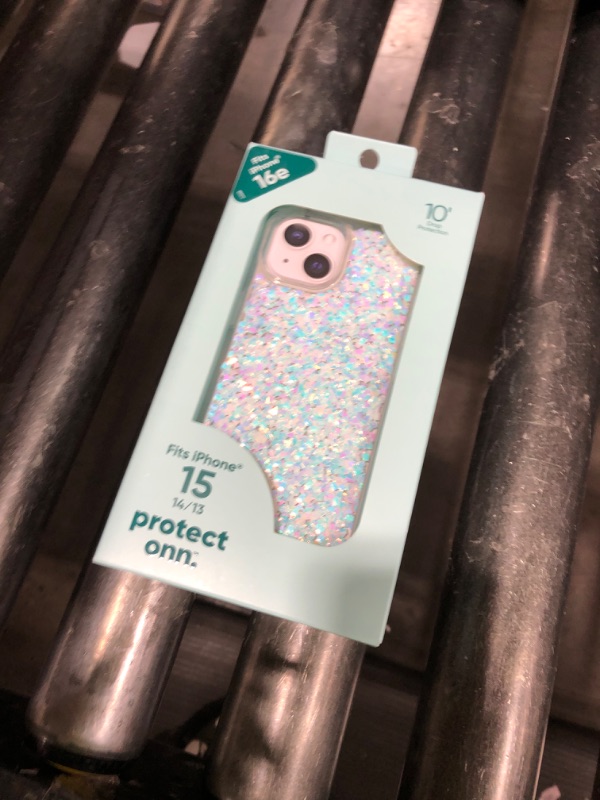 Photo 1 of Onn. Phone Case for iPhone 15 / iPhone 14 / iPhone 13 - Iridescent Glitter Fleck