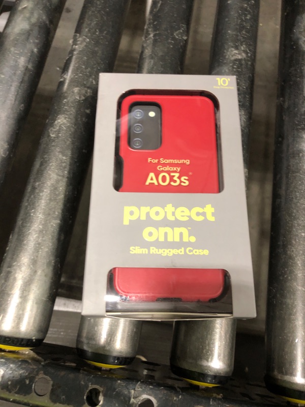 Photo 1 of Onn. Slim Rugged Phone Case Samsung Galaxy A03s - Red