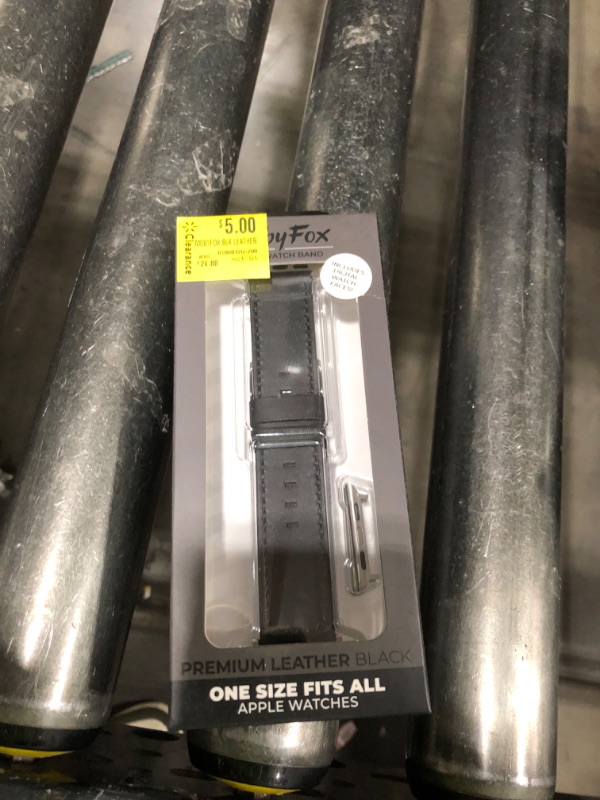 Photo 1 of  MobyFox - Classic Leather Band for Apple Watch – Genuine Leather, Stainless Steel Buckle, Fits All Series & SE - Black 