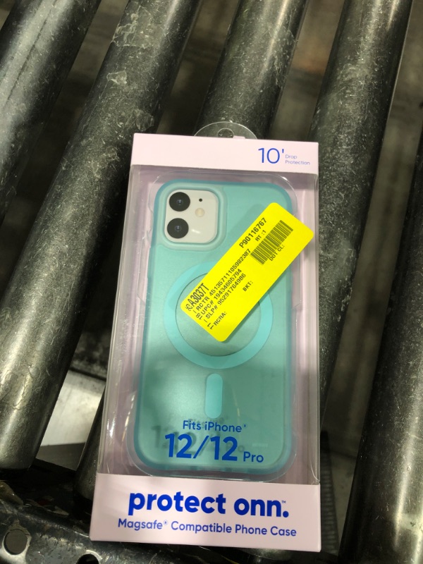 Photo 1 of Onn. MagSafe Compatible Phone Case for iPhone 12 / iPhone 12 Pro - Frosted Teal
