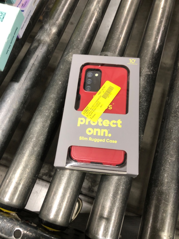 Photo 1 of  Onn. Slim Rugged Phone Case Samsung Galaxy A03s - Red 