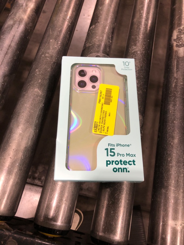 Photo 1 of Onn. Phone Case for iPhone 15 Pro Max - Iridescent Illusion