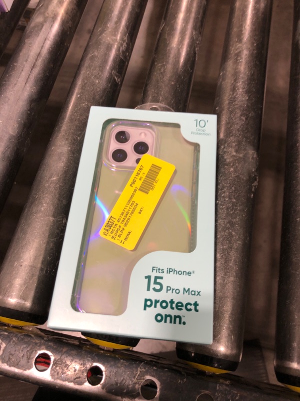 Photo 1 of Onn. Phone Case for iPhone 15 Pro Max - Iridescent Illusion