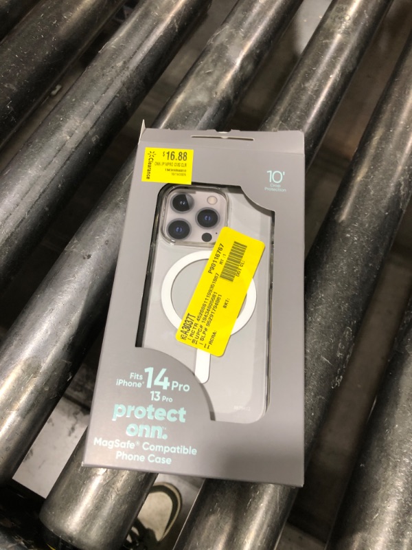 Photo 1 of Onn. MagSafe Compatible Phone Case for iPhone 14 Pro - Clear