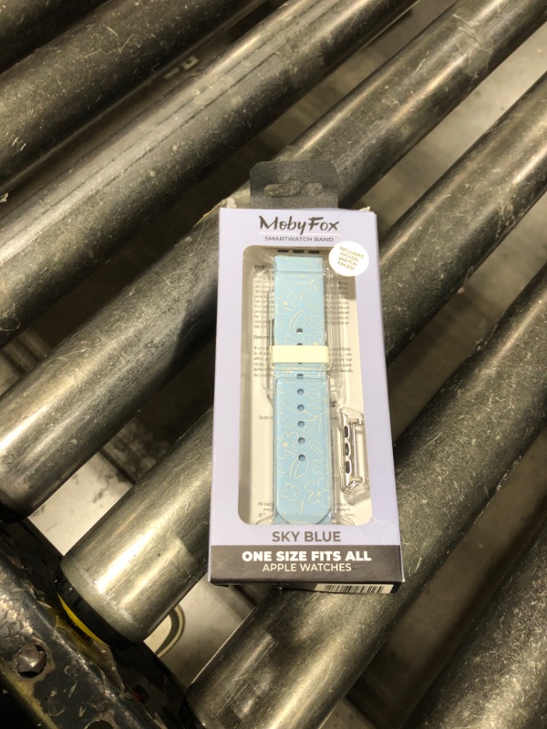 Photo 1 of MobyFox - Silicone Watch Band for Apple Watch, Sweat & UV-Resistant, Stainless Steel Buckle, Compatible with All Series - Blue