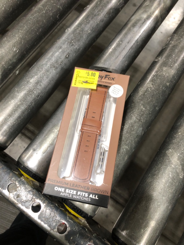 Photo 1 of MobyFox - Classic Leather Band for Apple Watch – Genuine Leather, Stainless Steel Buckle, Fits All Series & SE - Brown