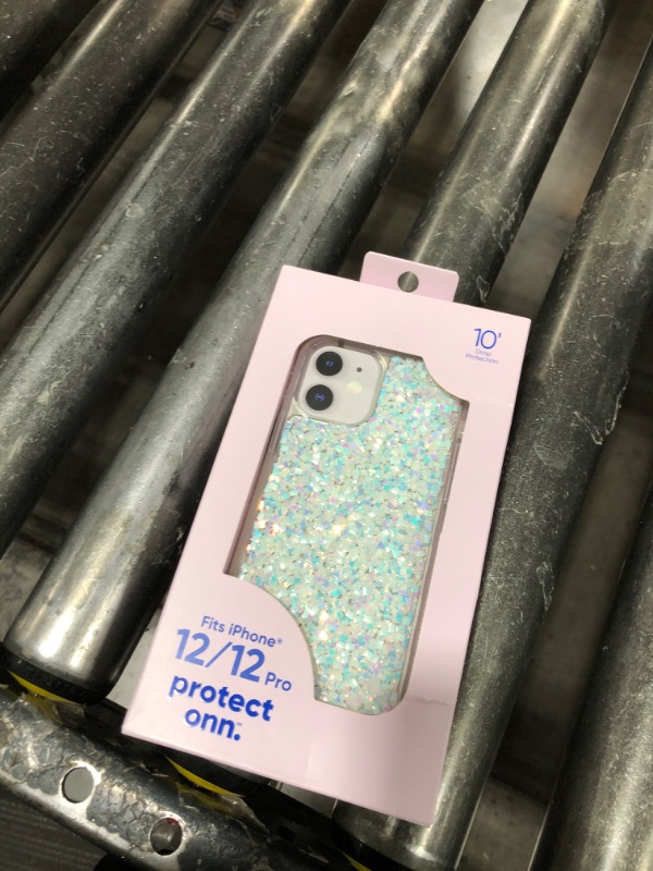 Photo 1 of Onn. Phone Case for iPhone 12 / iPhone 12 Pro - Iridescent Glitter Fleck