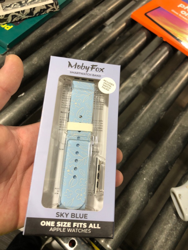 Photo 1 of MobyFox - Silicone Watch Band for Apple Watch, Sweat & UV-Resistant, Stainless Steel Buckle, Compatible with All Series - Blue