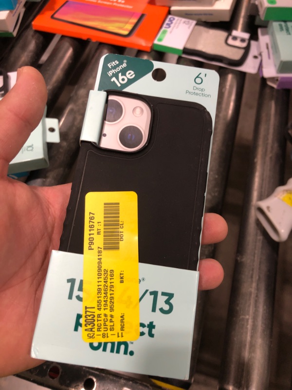 Photo 1 of  Onn. Protective Gel Phone Case for iPhone 16e / iPhone 15 / iPhone 14 / 13 - BLK 