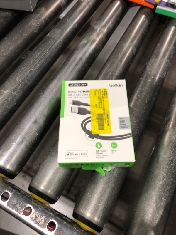 Photo 1 of Belkin Boostcharge Flex 10ft Silicone USBA to Lightning Cable Compatible with Apple Devices Black