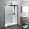 Photo 1 of **ONLY ONE DOOR***FAB GLASS Frameless Double Sliding Shower Door 44 in. - 48 in. W x 74 in. H Clear Tempered Glass with 3/8 in. Thickness BLACK
