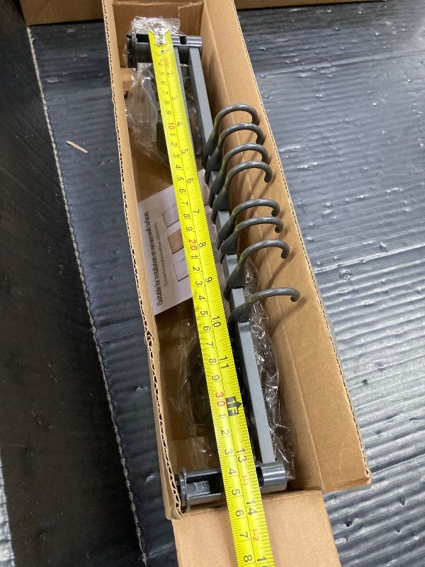 Photo 1 of ***ACTUAL ITEM IS BLACK***AmoiChic Wall Mounted Kitchen Pot Rack, Grey Plastic Utensil Rail, 15.7 Inch, Detachable Hooks, Modern Storage System for Pots, Lids, Tools, Space-Saving Design***ACTUAL ITEM IS BLACK**