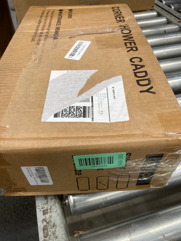 Photo 1 of ***MISSING THE CONNECTORS FOR BASKET TO POLE ETC***Corner Shower Caddy Tension Pole: Adjustable Rustproof 4-Tier Inside Bathroom Organizer - 47-121 inch Quick Installation Bathtub Shelves for Shampoo Storage - Rod Floor Standing Bath Rack - Black***MISSIN