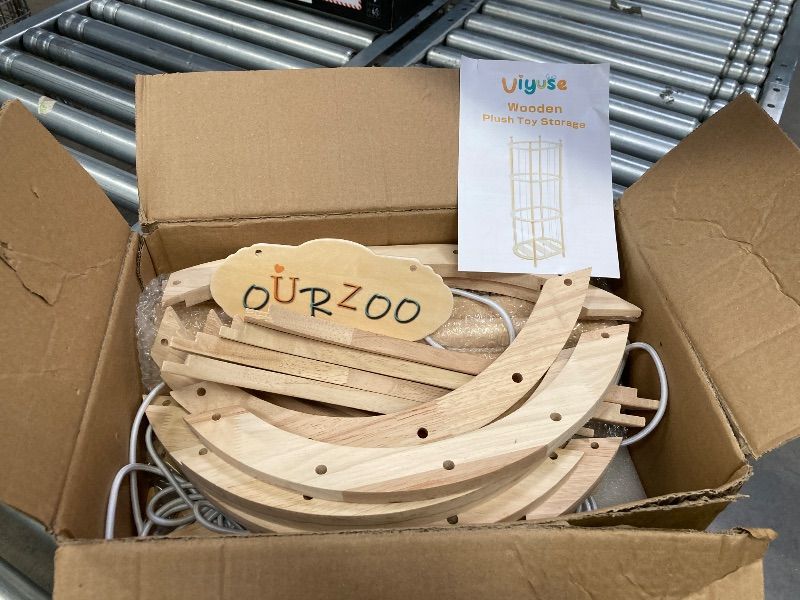 Photo 1 of **PARTS ONLY**Viyuse Stuffed Animal Zoo Storage Extra Large Wooden Stuffed Animal Holder Soft Toy Organizer Nursery Zoo Cage Plush Stuffed Toy Cage Kids Playroom Bedroom Decor Display Corner Oval Shaped