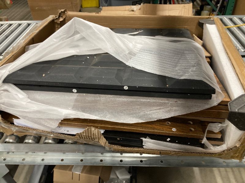 Photo 1 of ***CHAIRS NOT INCLUDED***THERE MAY BE SOME BROKEN PIECES**HARDWARE MISSING***LITTLE TREE 63" Modern Dining Table, Rectangular Dinner Table for 4-6, Farmhouse Kitchen Table, Sturdy Wood Pedestal Base for Kitchen/Dining Room, Rustic Brown & Black***CHAIRS N