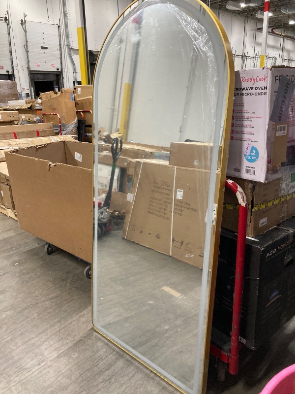 Photo 1 of **The light is not working**FENNIO Full Length Mirror with Lights, 70"x32" LED Full Body, Free Standing Lighted Floor Mirror, Wall Mounted Hanging Mirror for Bedroom, Salon, 3-Color Lighting, Tempered Glass