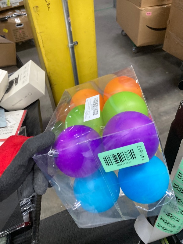 Photo 1 of 12 PCS 3.15 Inch Large Neon Color Christmas Ball Ornaments Living Room Garden, Shatterproof Christmas Tree Ornament Set Large Ball Pendant for Xmas Party Supplies