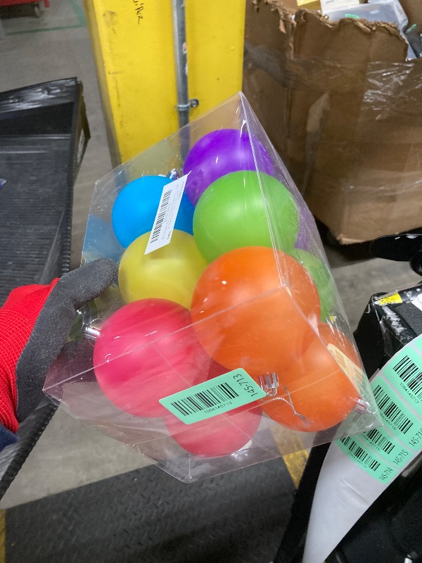 Photo 1 of 12 PCS 3.15 Inch Large Neon Color Christmas Ball Ornaments Living Room Garden, Shatterproof Christmas Tree Ornament Set Large Ball Pendant for Xmas Party Supplies