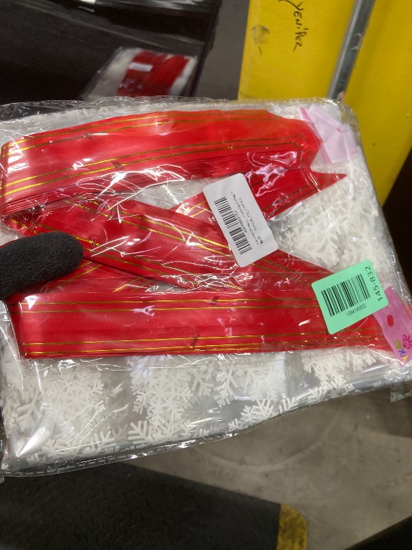 Photo 1 of 15 Sets Large Christmas Cellophane Bags(20x28 Inch) with Pull Bows Clear Snowflake Xmas Gift Goodie Basket Stocking Stuffers Wrap Holiday Christmas Birthday Party Decorations Favors Supplies Baggies