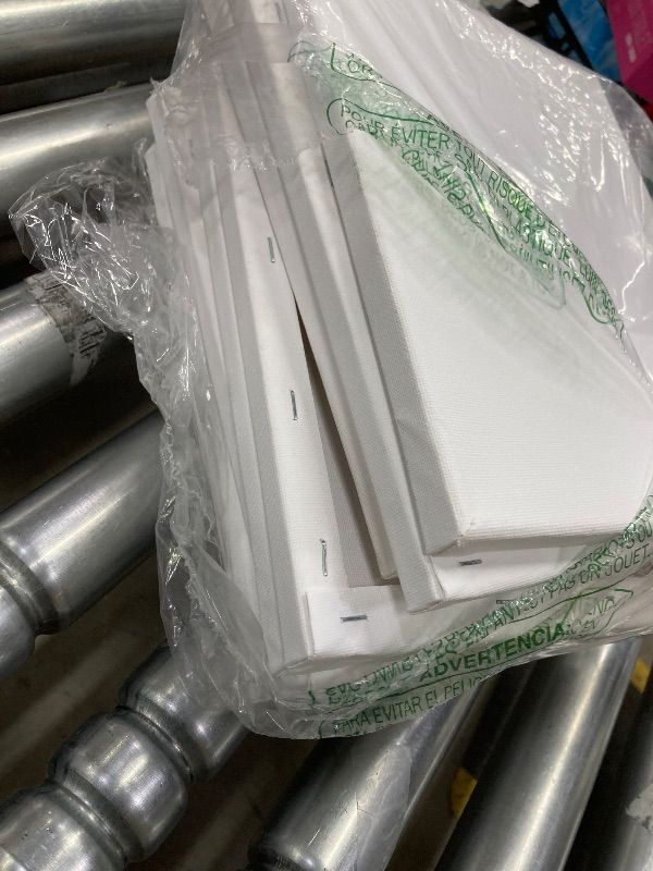 Photo 1 of ***8 PACK -SOME MISSING -SELLING AS IS*** ESRICH Canvas for Painting 8x10, 8 Pack Stretched Canvas, Primed Acid-Free Cotton Paint Canvas Bulk, White Blank Canvases for Painting for Oil & Acrylic Paint.