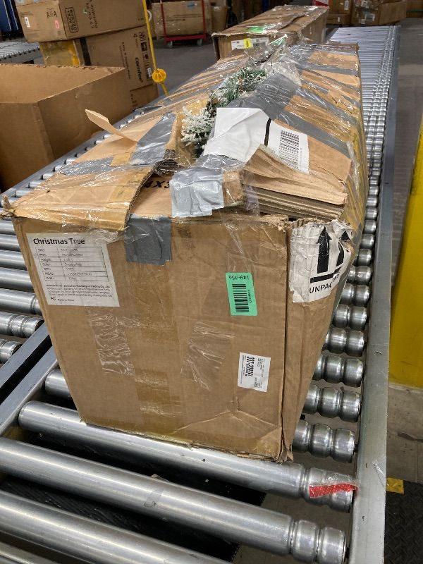 Photo 1 of ***LIGHTS DO NOT WORK*** 7.5ft Pre-Lit Snow Flocked Christmas Trees,Pine Artificial Xmas Tree with 1500 Branch Tips,600 Color-changing Lights for Home, Office and Holiday Party Decor ***LIGHTS DO NOT WORK***