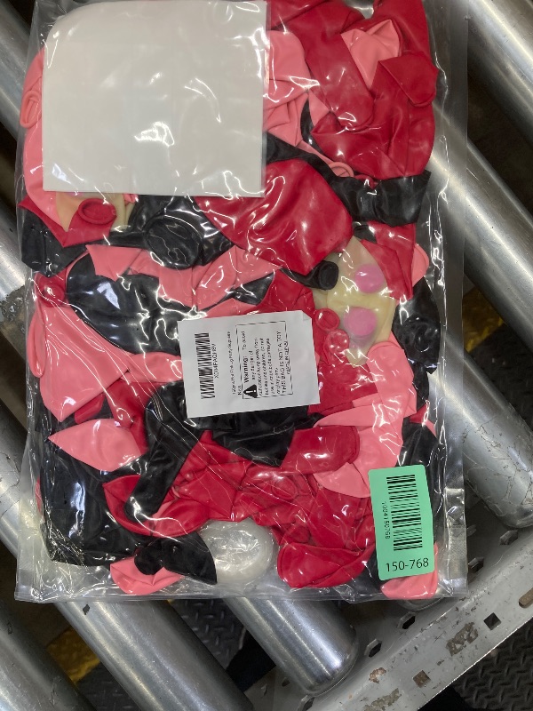 Photo 1 of 150pcs Hot Pink Black Balloon Arch Kit Party Decorations 18 12 10 5In Different Size Color Latex Confetti Balloons for Women Girl Birthday Bridal Baby Shower Wedding Party Supplies