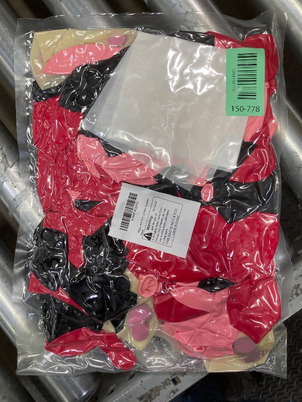 Photo 1 of 150pcs Hot Pink Black Balloon Arch Kit Party Decorations 18 12 10 5In Different Size Color Latex Confetti Balloons for Women Girl Birthday Bridal Baby Shower Wedding Party Supplies