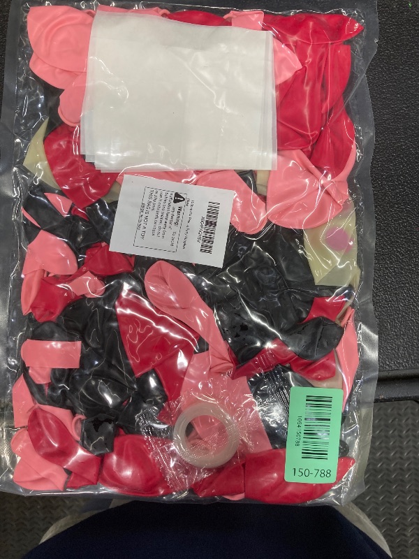 Photo 1 of 150pcs Hot Pink Black Balloon Arch Kit Party Decorations 18 12 10 5In Different Size Color Latex Confetti Balloons for Women Girl Birthday Bridal Baby Shower Wedding Party Supplies
