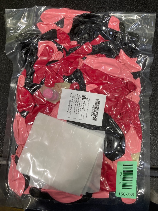 Photo 1 of 150pcs Hot Pink Black Balloon Arch Kit Party Decorations 18 12 10 5In Different Size Color Latex Confetti Balloons for Women Girl Birthday Bridal Baby Shower Wedding Party Supplies