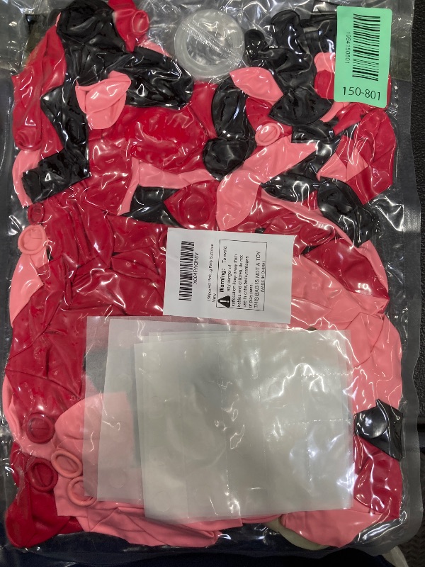 Photo 1 of 150pcs Hot Pink Black Balloon Arch Kit Party Decorations 18 12 10 5In Different Size Color Latex Confetti Balloons for Women Girl Birthday Bridal Baby Shower Wedding Party Supplies