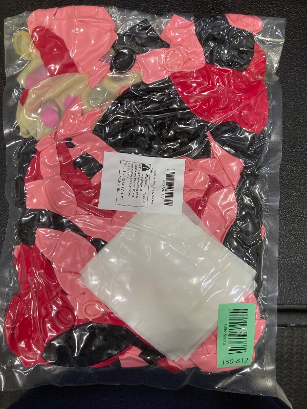 Photo 1 of 150pcs Hot Pink Black Balloon Arch Kit Party Decorations 18 12 10 5In Different Size Color Latex Confetti Balloons for Women Girl Birthday Bridal Baby Shower Wedding Party Supplies
