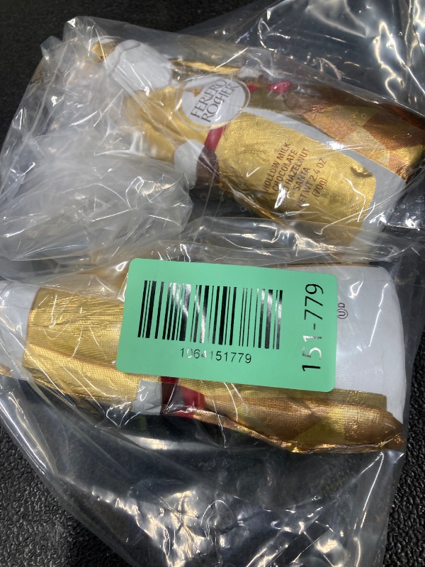 Photo 1 of ++2 Ferrero Rocher, Milk Chocolate Hazelnut Hollow Santa Christmas Candy Individually Wrapped, Holiday Gift, 2.4 oz
