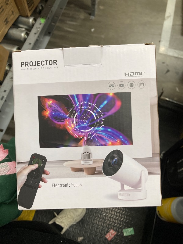 Photo 1 of [Electric Focus]Mini Portable Projector with 4K Support, Bluetooth 5.4 WIFI6, 5watt Sound Base Speaker, 260 ANSI, Android 11, 210° Rotation , Auto Keystone Correction Video Projector HY300 PLUS