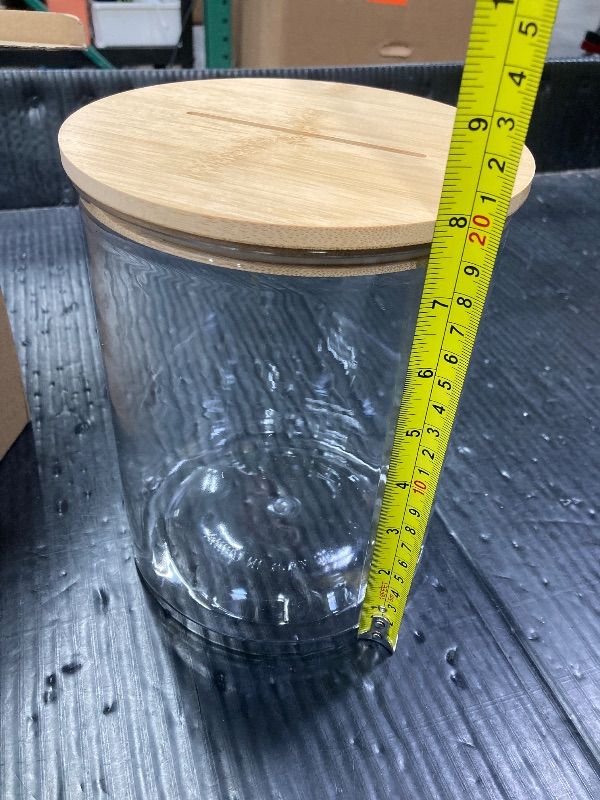 Photo 1 of ***MONEY NOT INCLUDED..LOL!!!***Yamahiko Large Clear Coin Bank Jar with Slotted Lid, 7/8 Gallon Reusable Money Tip Change Savings Coin Jar for Coin or Raffle Ticket, Big Clear Money Coin Tip Piggy Change Bank Box for Adults Teens***MONEY NOT INCLUDED..LOL