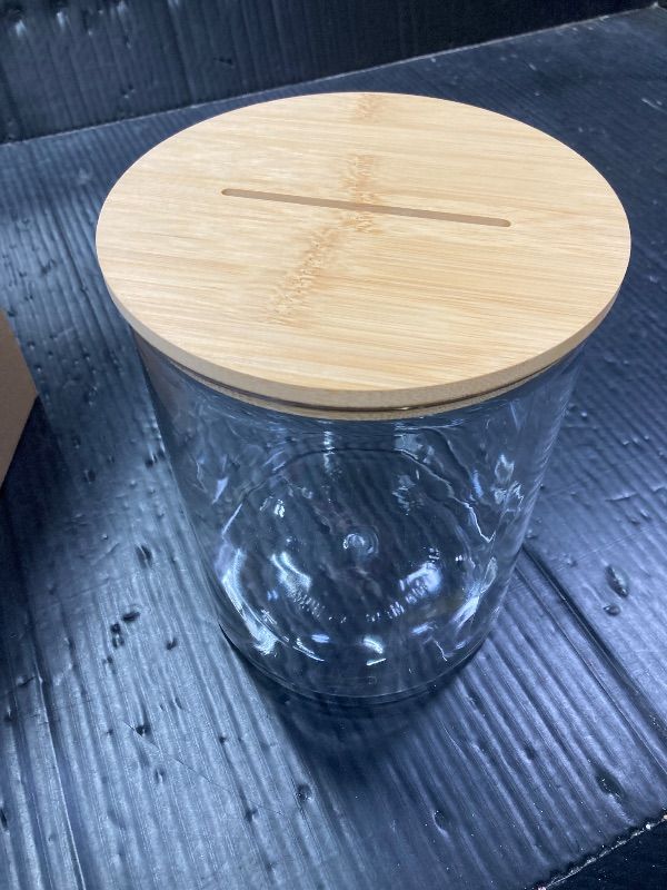 Photo 1 of ***MONEY NOT INCLUDED..LOL!!!***Yamahiko Large Clear Coin Bank Jar with Slotted Lid, 7/8 Gallon Reusable Money Tip Change Savings Coin Jar for Coin or Raffle Ticket, Big Clear Money Coin Tip Piggy Change Bank Box for Adults Teens***MONEY NOT INCLUDED..LOL