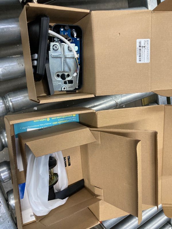Photo 1 of ***MISSING PARTS***Veise Fingerprint Door Lock with 2 Lever Handles - Keyless Entry Door Lock, Electronic Keypad Deadbolt, Digital Smart Code & Front Handle Sets, Auto-Locking, Easy Installation, Matte Black