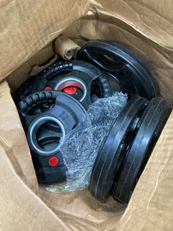 Photo 1 of ****CONTAINS 2 10LB WEIGHT, 4 - 5LB WEIGHTS, AND 2   2 1/2 LB WEIGHTS ONLY****Fitvids 2 Inch Weight Plates Rubber Coate Design