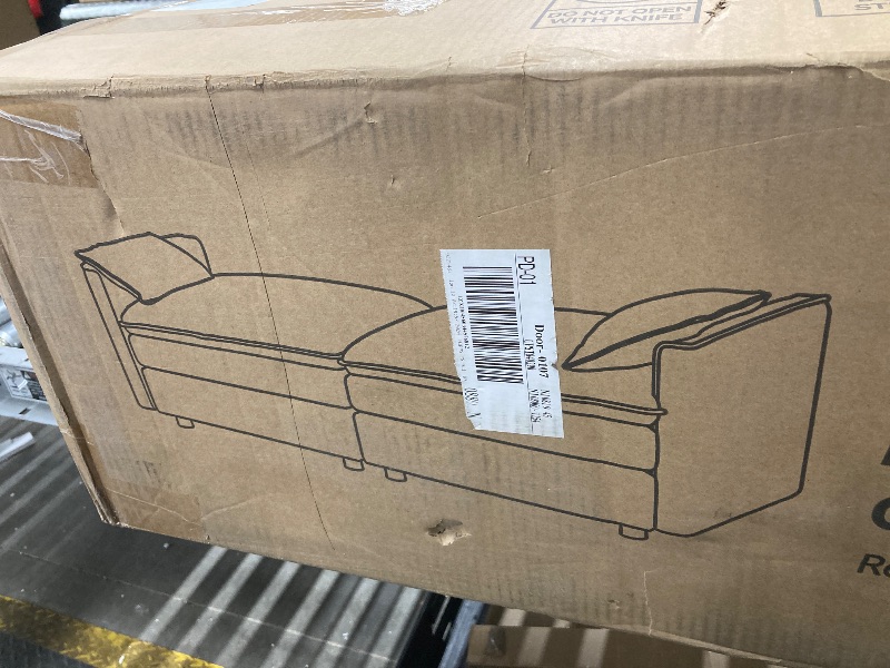 Photo 1 of ***missing the corners***Vesgantti 142" U Shaped Sectional Couch, Comfy Cloud Modular Sectional Sofa with 2 Ottoman Deep Seat Chenille Modern Cloud Sofa, Modular Sofas for Living Room, Bedroom and Apartment, Beige