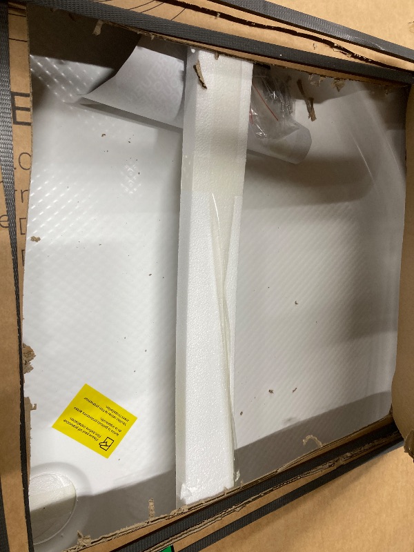 Photo 1 of ***PART 1 OF 2***OVE Decors Breeze 34 in. Corner Shower Clear Sliding Door with Base in Satin Nickel Finish